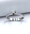 Anello solitario in oro bianco con brillante da 0,08 carati