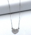 Collana in oro bianco con cuore con brillanti carati totali 0,40