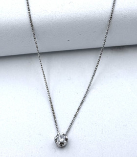 Collana punto luce in oro bianco con brillante da 0,22 carati