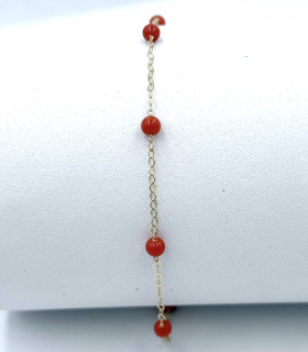 Bracciale in oro giallo con corallini
