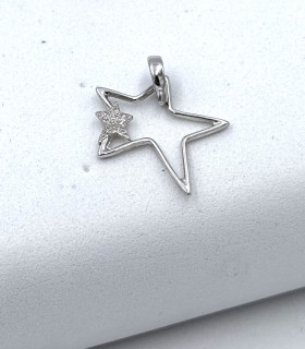 Ciondolo stella in oro bianco