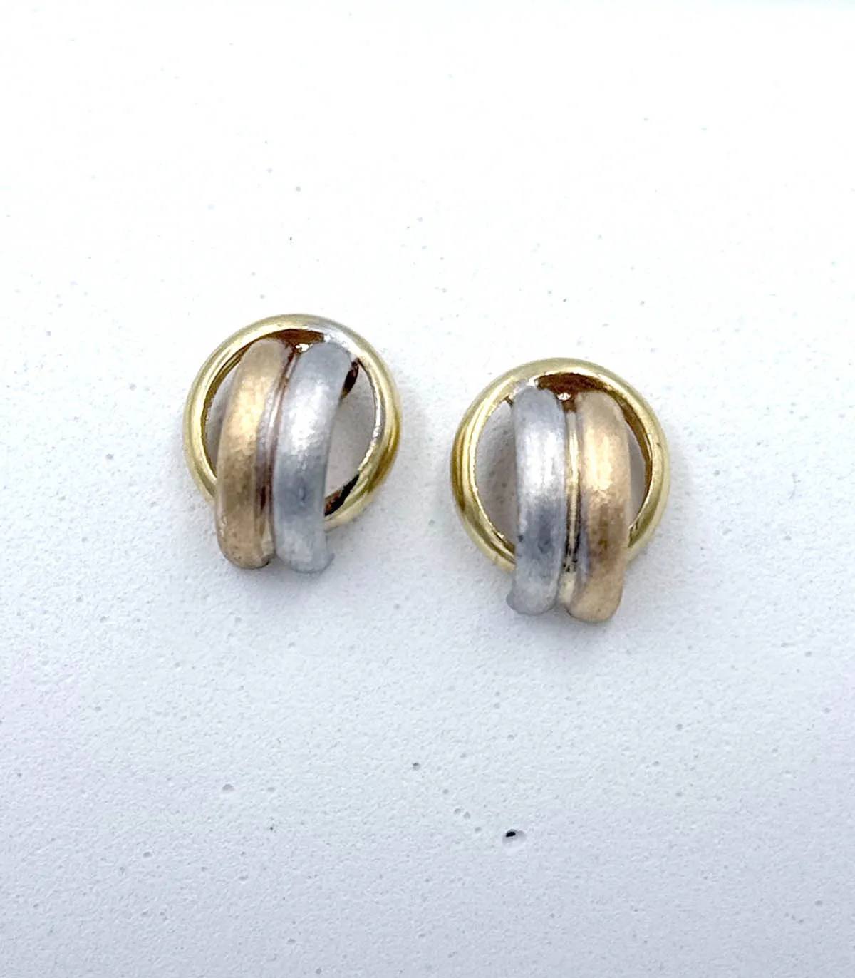 Orecchini in oro giallo e oro bianco