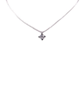 Collana punto luce in oro bianco con brillante da 0,15 carati