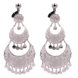 Orecchini pendenti in oro bianco con lune