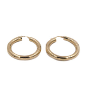 Orecchini a cerchio tubolare in oro giallo