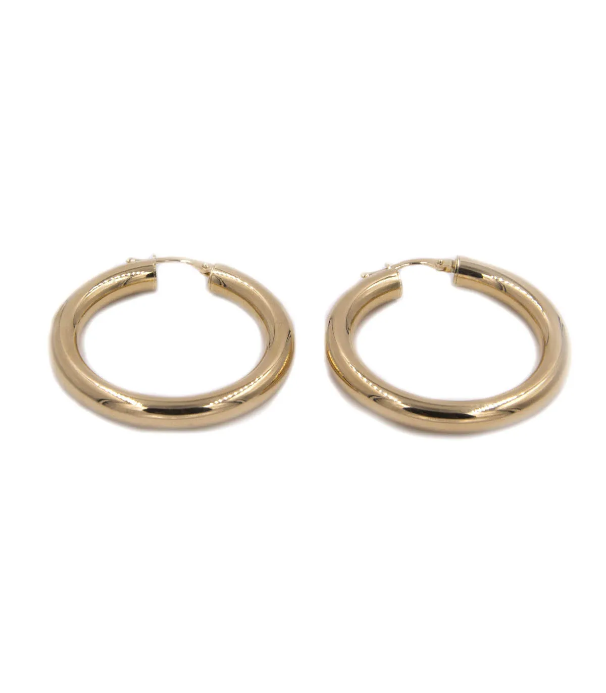 Orecchini a cerchio tubolare in oro giallo