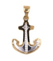 Ciondolo ancora in oro giallo e oro bianco