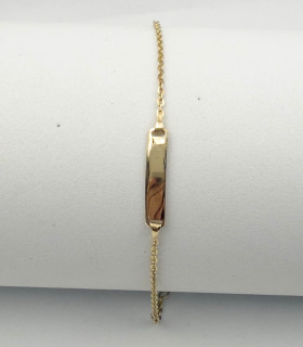 Bracciale in oro giallo con targhetta