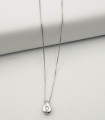 Collana punto luce a goccia in oro bianco con brillante da 0,05 carati