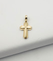 Ciondolo croce in oro giallo con brillante centrale da 0,02 carati