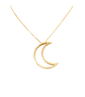 Collana con luna in oro giallo satinato