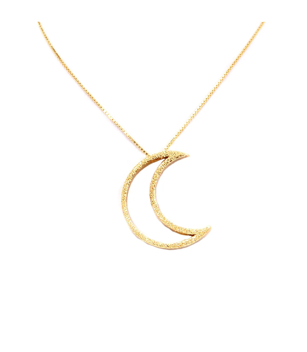 Collana con luna in oro giallo satinato