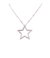 Collana con stella in oro bianco satinato