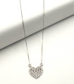 Collana in oro bianco con cuore con brillanti carati totali 0,40