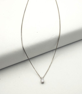 Collana punto luce in oro bianco con brillante da 0,07 carati