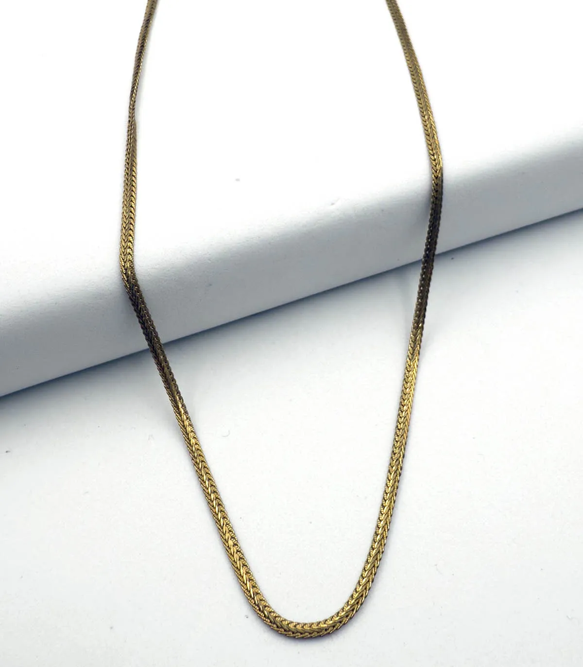 Collana a coda di topo in oro giallo antico