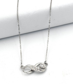Collana in oro bianco con infinito con brillanti