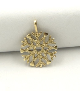 Ciondolo fiocco di neve in oro giallo