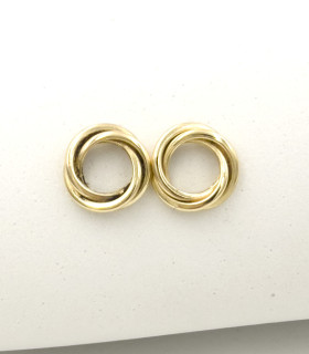Orecchini in oro giallo con cerchi sovrapposti