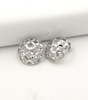 Orecchini in oro bianco sfaccettati