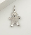 Ciondolo orso in oro bianco satinato