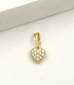 Ciondolo cuore in oro giallo con zirconi