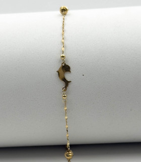 Bracciale in oro giallo da bimbo con delfino