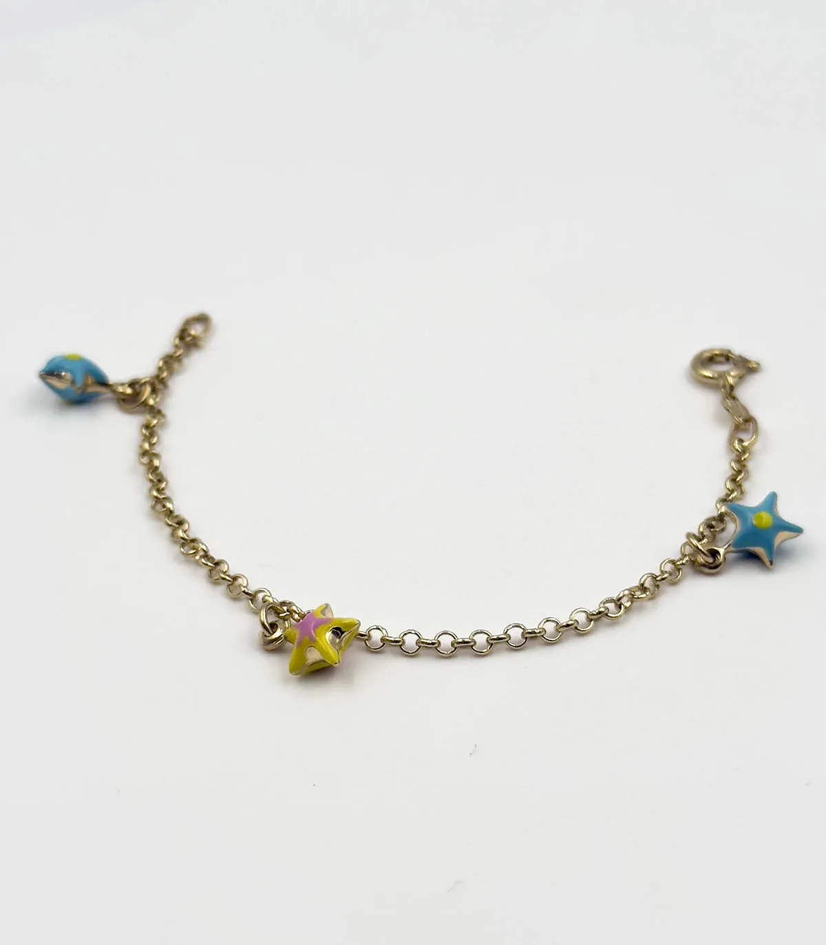 Bracciale da bimba in oro giallo con stelle