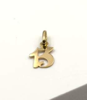 Ciondolo numero 13 in oro giallo