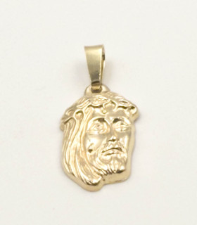 Ciondolo volto di Cristo in oro giallo