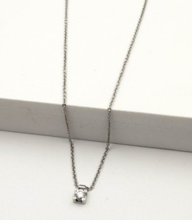 Collana punto luce in oro bianco con brillante da 0,20 carati