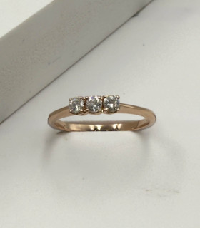 Anello trilogy in oro rosa con brillanti carati totali 0,21 GVS1