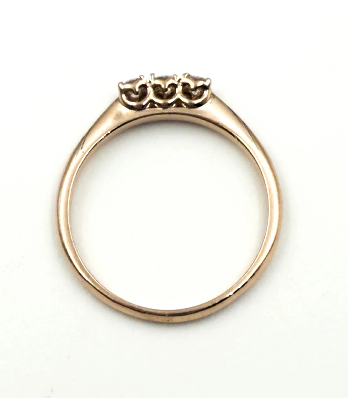 Anello trilogy in oro rosa con brillanti carati totali 0,21 GVS1