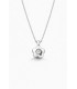 Collana in oro bianco con fiore con brillante da 0,02 carati