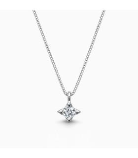 Collana punto luce in oro bianco con brillante da 0,10 carati
