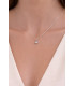 Collana punto luce in oro bianco con brillante da 0,10 carati