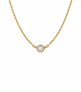 Collana punto luce in oro rosa con brillante da 0,05 carati