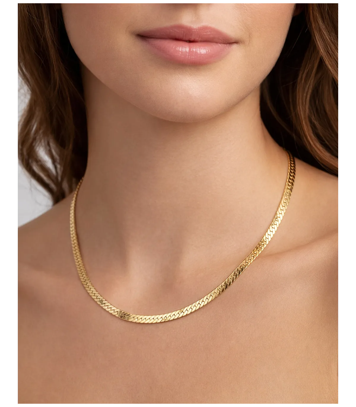 Collana piattina in oro giallo