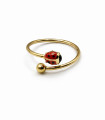 Anello regolabile in oro giallo da bimba con coccinella