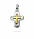 Ciondolo croce in oro bianco e oro giallo