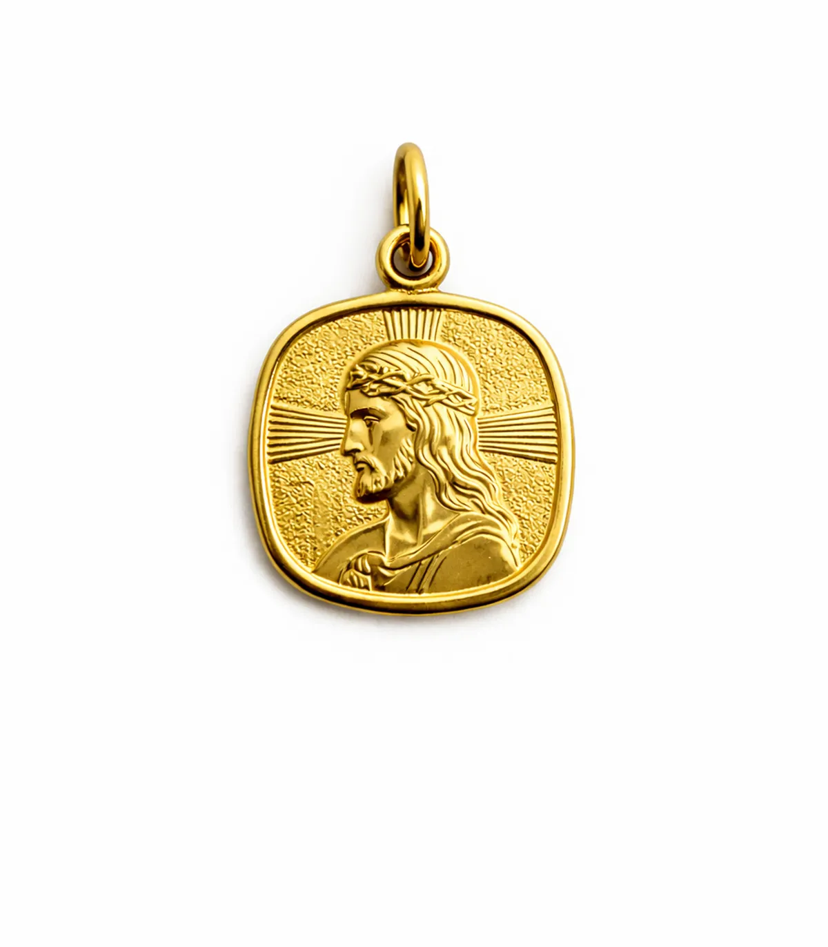 Ciondolo volto di Gesù in oro giallo