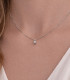 Collana punto luce in oro bianco con zircone