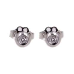 Orecchini punto luce a cipollina in oro bianco con brillanti carati totali 0,20
