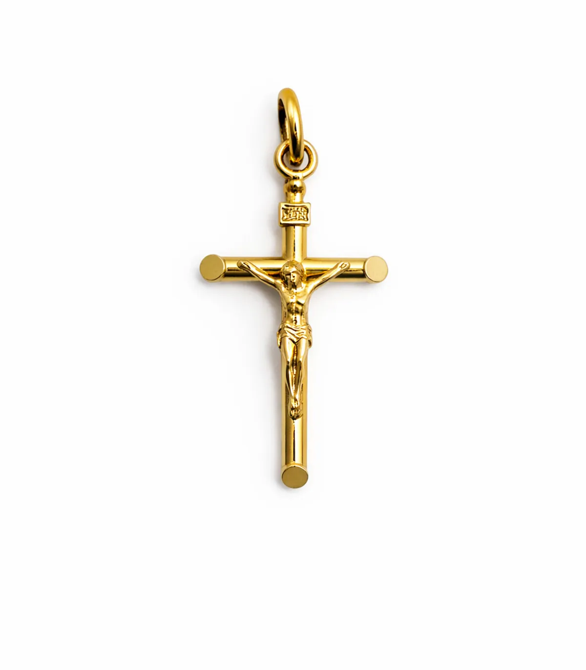 Ciondolo a Croce in oro giallo con Cristo