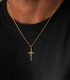 Ciondolo a Croce in oro giallo con Cristo