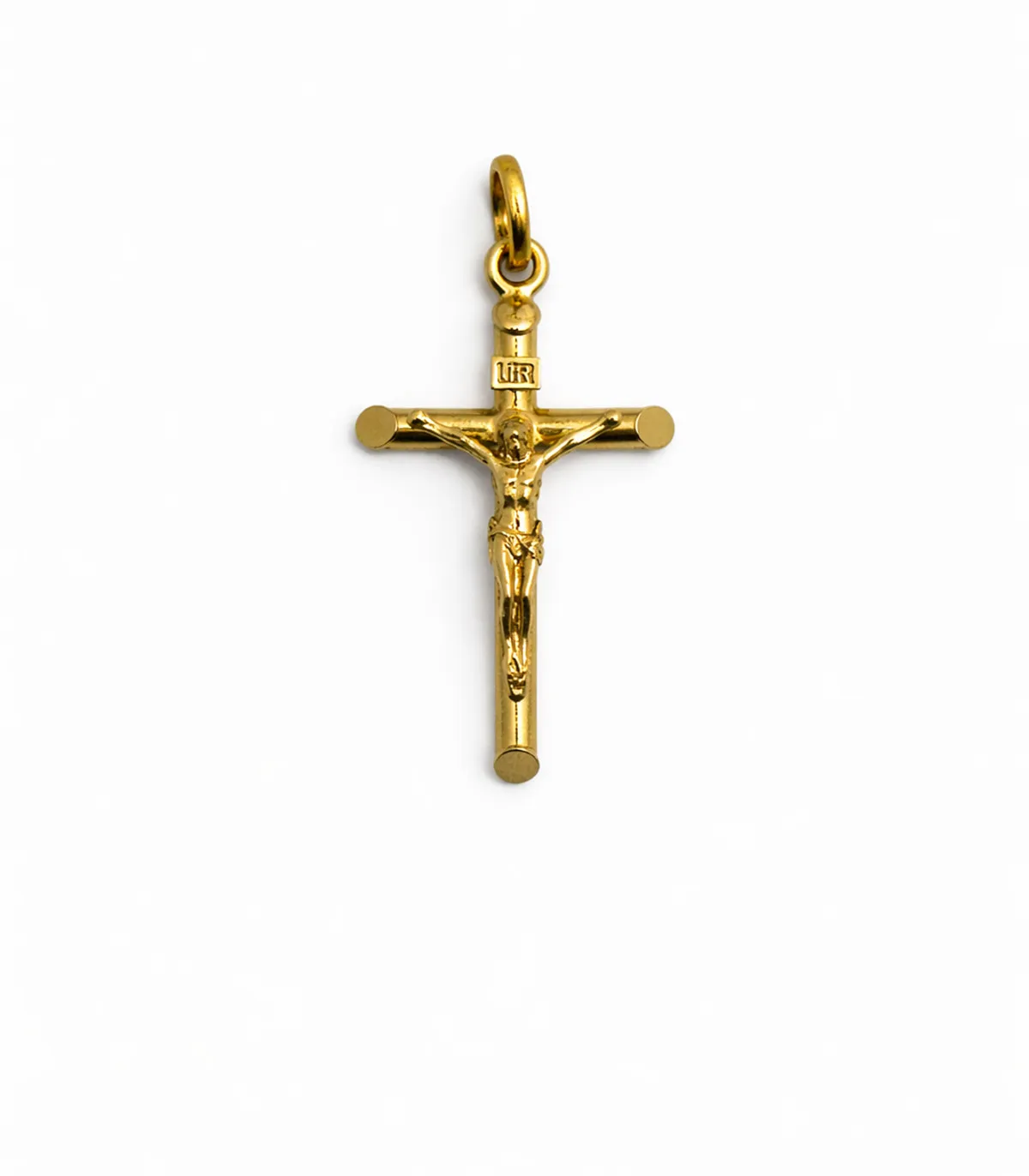Ciondolo a Croce in oro giallo con Cristo