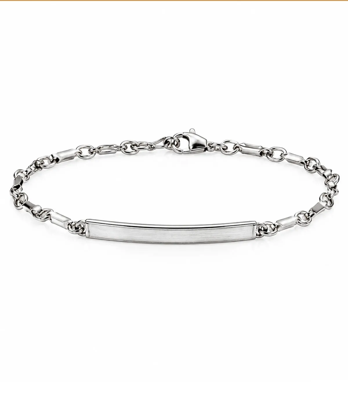 Bracciale con targhetta in oro bianco