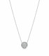 Collana in oro bianco con ciondolo tondo con brillanti carati totali 0,14