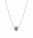 Collana in oro bianco con ciondolo con brillanti carati totali 0,12