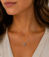 Collana in oro bianco con ciondolo con brillanti carati totali 0,12